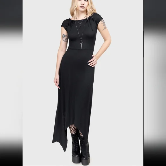 Killstar Black Asymmetrical Dress - Picture 2 of 7